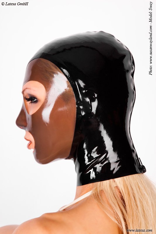 Latex Frauenmaske Kopfhaube Kontrastfarbe