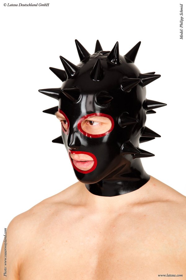 Latex Anatomische Herrenmaske, mit Spikes Kontrastfarbe