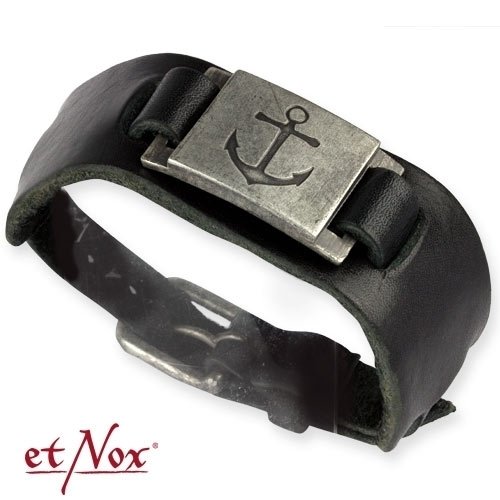 etNox - Armband "Anchor" Leder mit Messing