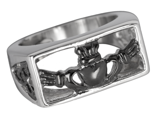 Dark Silver Ring Kladdagh schwarz