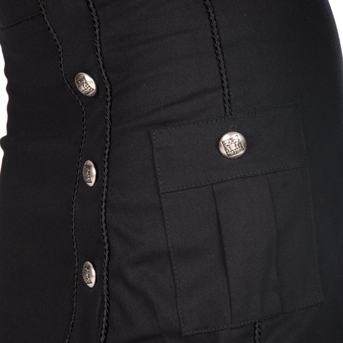 Aderlass Military Skirt Denim Rock schwarz Jeans Knöpfe