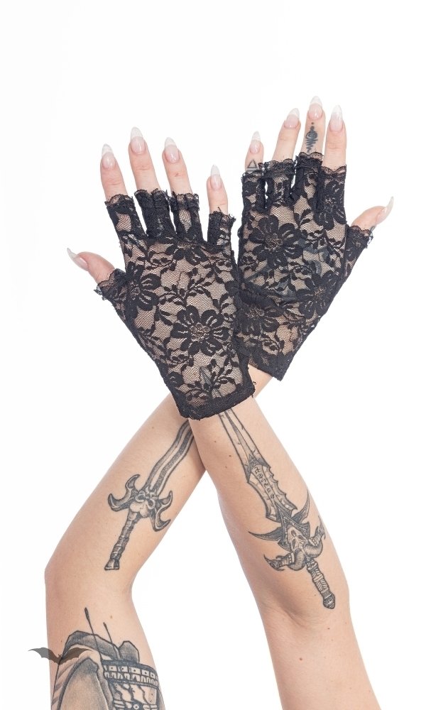 Fingerlose handschuhe mit floralem Muster