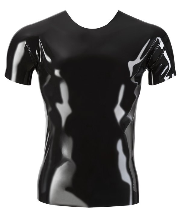 schwarzes Latex Shirt kurzarm unisex Gr. S bis 2XL