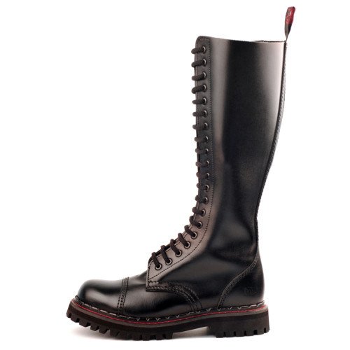 Aderlass 20-Eye Steel Boots Leather (Schwarz), wadenhoch